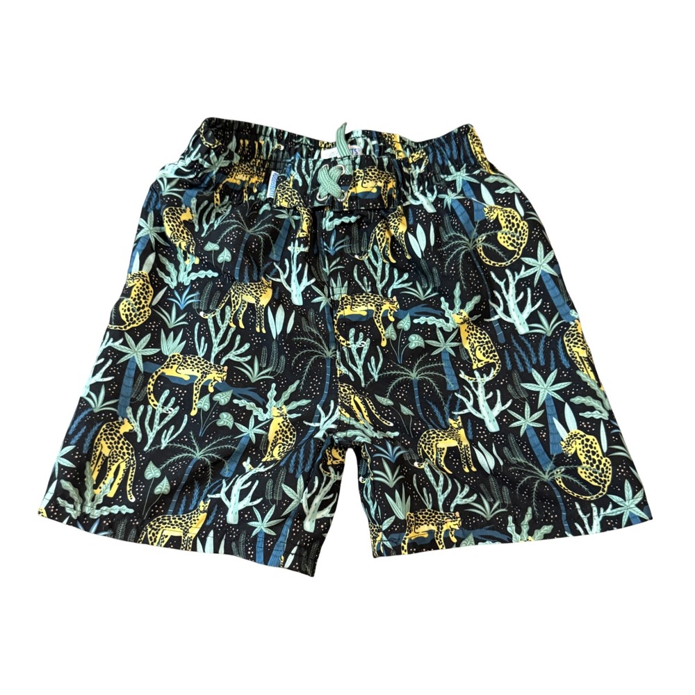 NWOT Ruggedbutts Size 6 Boy Swim Trunks‎ Short Elastic Tie Lined Leopard Animal